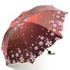 Arrivée belles fleurs parapluie mode paillettes couleur changeante femmes parapluies fleur fille soleil Parasol cadeau SP048 210626