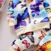 Baby Meisjes Kleding Sets Lente Herfst Kids Mode Butterfly Coat + Broek voor Baby Inter Outfits Toddler Sports Suits 211224