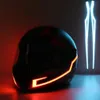 Tira LED para casco de motocicleta, luz fría, señal de conducción nocturna, pegatina modificada luminosa, resistente al agua, 2 uds.