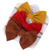 INS 3 pièces/ensemble nouveau-né bébé grand arc bandeau avec carte couleur unie bandeau pour les filles accessoires de bandeau