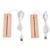 Wooden LED Lâmpada Base Usb Cable Switch Night Light 3D Leds Nights Lâmpadas Bases Longo Acrílico DIY WopaLamp Bases 150mm D2.0