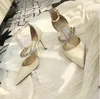 sandálias de designer de moda de luxo feminino vestido de banquete de verão sapatos de salto alto sexy bombas dedo do pé pontiagudo sapato feminino T214j