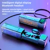 Bezprzewodowy Dotknij Słuchawki Bluetooth 5.0 Słuchawki Push-Pull Ładowanie Komora Kolorowe Oddychanie Light Battery Digital Display Słuchawki Słuchawki Earbuds Sports