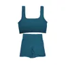Naadloze Workout Sets voor Vrouwen Geribbelde Sport Bh Hoge Taille Running Shorts Gym 2 Stuk Yoga Crop Tank leggings Suit8746272