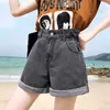 Verão Mulheres Denim Shorts Alta Cintura Elástica Streetwear Curto Feminino Spodenki Damskie Pantalones Cortos Mujer 210719