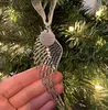 Рождественские украшения ангела крыло колокольчик персона персонализировать мемориальный орнамент для потери любимых, вдохновил искреннее сувенир подарок Xmas кулон декор HH21-620