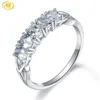 Naturlig Aquamarine 0.81ct Crown Wedding Ring Solid 925 Sterling Silver Gemstone Ringar Fina eleganta smycken för kvinnor 211217