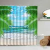 Sea Beach Palm Tree 3D Impermeabile Tenda da doccia Estate Scenario naturale Accessori per il bagno con tende a gancio Decorazione domestica 211116