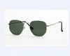 Wysokiej jakości męskie sześciokątne okulary przeciwsłoneczne Nieregularne okulary okulary złote zielone szklane soczewki 51 mm