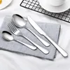 NEW4 Set Stainless Steel Cutlery Gold Black Mix colors Blue Silver Plated Dinnerware Knife Fork Spoon Kit EWE5721