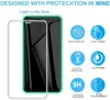 Protector de pantalla de cristal templado brillante luminoso para iPhone Samsung S21 Fe S20 A42 A32 A52 A22 OPPO LG Motorola tiene 10 en 1 paquetes de papel