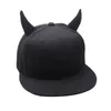 Cappellini con sfera HANGYUNXUANHAO Parentchild Nero Uomo Donna Punk Corno Berretto da baseball Cappello Hiphop Snapback regolabile con corna3677682