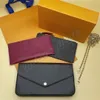 3 pièces designer de luxe hobo femmes carte Sacs à main Portefeuilles sac à bandoulière Mode chaîne en argent Fourre-tout pochette Sacs à bandoulière sac à main POCHETTE FeLICIE Titulaires sacs à main