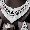 Ohrringe Halskette KellyBola Luxus Sparkle Dubai Afrika Armbänder Ring Schmuck Set Weibliche Braut Hochzeit Bankett Exquisit 4PCS