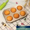 6 hål non stick cupcake mögel muffin kex pan kolstål kök bakning