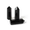 Natural Crystal Tower Arts Mineral Chakra Heilstäbe Obsidian Point Reiki Energiestein sechsseitiger schwarzer Quarze Zauberstab grob poliert