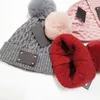 Designer Donna Inverno Beanie Pompon Cappello spesso caldo per morbido cavo elasticizzato Velluto Autunno Pompon lavorato a maglia Design Berretti Cappelli Patchwork Donna Cappellini con teschio Ragazza Berretto da sci