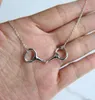 fashion European plain silver jewelry 925 sterling silver horse Snaffle Bit Necklace9632472