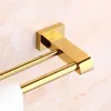 Handduksställen Badrum Double Babbs Copper Wall Mounted Bath Bar Gold 40-60 cm Hårdvarutillbehör