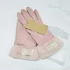 Gants d'hiver en cuir et laine pour écran tactile, de haute qualité, en fourrure de lapin, résistants au froid, doigts chauds en peau de mouton, a325