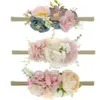 Haaraccessoires Mooie babyhoofdband Nepbloem Nylon banden voor kinderen Kunstmatige bloemen elastische hoofdbanden Headwear3030705