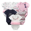 Новорожденные наборы 100% хлопчатобумажные летние Rompers с коротким рукавом боди для тела ROPA Bebe Baby Boy одежда 210309