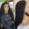 Afro kinky krullende mensenpruiken voor vrouwen Braziliaanse kant frontale mens haar pruik voorgeplukt Deep Curly Lace Sluiting WIG2154029