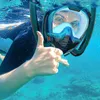 다이빙 마스크 해변 마스크 방지 분리 가능한 수영 스노클링 성인 어린이를위한 전체 얼굴 장비 251U