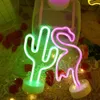 Led Neon Light Sign Holiday Xmas Party Decorazioni di nozze Camera dei bambini Home Decor Flamingo Moon Unicorn Neon Lamp