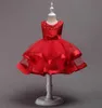 Retail Boutique Crianças Vestido de Natal Pearl Beading Party Realizar Flor Menina Teed Gaze Kids Roupas 2-12 Anos A01 210610