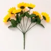 1 magnifique bouquet de tournesols en soie, décoration artificielle de haute qualité pour maison, jardin, fête, mariage, DIY, Y0630