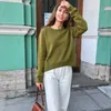 Gigogou Solta Mulheres Oversized Camisola O Pescoço Cashmere Thmere Pullovers Top Out Outono Winter Jumpers Euro Casual Twist Warm 210914