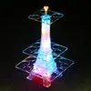 Décoration de fête Coloré Lumineux LED Cristal Tour Eiffel Cocktail Porte-gobelet Stand VIP Service S Verre Glorifier Présentoir D190C