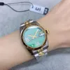 ST9 Aço Dois Tons Dourado Verde Romano Mostrador Limitado 31mm Mecânico Automático Relógios de Pulso Femininos Pulseira Jubileu Safira Movimento Relógios Femininos