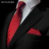 Kręty Krawaty Czerwony Ślubny Krawat Męski Groom Formalna Sukienka Paski Business Businese Suit Akcesoria Strzelanie Wino Hand