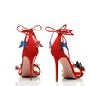 2021 New Fashion Women Ankle Strap Sandals Red Bridal Summer Wedding Shoes Butterfly Decor High Heel Prom Pumps Gold Sandalias