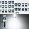 Ampoules LED de voiture Super lumineuses T5 3030 3SMD 12V Canbus sans erreur, panneau de groupe d'instruments, lumière de tableau de bord, Plug and Play, 50 pièces/lot