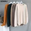 Autumn Winter O-NECK oversize thick Sweater pullover loose cashmere turtleneck Pullover female Long Sleeve 211011