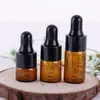Storage Bottles & Jars 1 2 3 5 ML Refillable Tea Tree Oil Essential Perfume Container Amber Glass Dropper Bottle Liquid Pipette207h