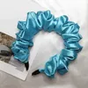 Nowa Moda Solid Color Opaska Jedwabna tkanina Paski do włosów dla kobiet Dziewczyny Handmade Hairband Hoop Hoop Akcesoria do włosów Nakrycia głowy