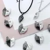 Подвесные ожерелья 1pc A-Z Письмо Пара колье магнитное аттракцион Сердце любители камня, установленные для женщин, магнитные подарки Jelwelry