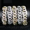 Link, Chain 2021 15mm Width Hip Hop Cuban Link Super Flash Bracelet For Women Men Fashion Iced Out 5A Cubic Zirconia Bling Jewelry