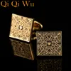 Square Gold Laser Roman Cufflinks Jewelry Shirt Mufflink For Mens Brand Fashion Cuff Link Wedding Brudknapp Manschett Länkar AE562403440206