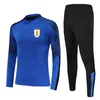 Uruguay National Football Team Kids Size 4Xs till 2XL Running Tracksuits Set Män utomhusdräkter Hemkit Jackor Pant Sportswear HI260Z