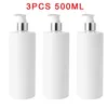 Flytande tvåldispenser 3PCs vit lotionpumpflaska 500ml plast glänsande silverguld tomt för skumemulsion handtvätt schampo
