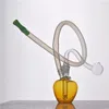 Wholesale mini colorful creative apple style glass water dab rig bong pipe with 10mm oil bowl and silicone hose