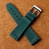 Watch Bands Top Quality18mm 20mm 22mm Watchband Waterproof Silicone Fluororubber Wrist Band Silver Clasp Buckle For Strap Tools