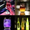 Sous-verres LED Nouveauté Éclairage 6cm 4 LED Glow Bouteille Lumières Fantaisie Autocollant Coaster Disques Lampe pour la Fête De Noël De Mariage Bar Décor