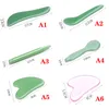 Multi Styles natürliche Jade Gua Sha Schaber Brett Massage Rosenquarz Jade Guasha Stein für Gesicht Hals Haut Lifting Faltenentferner Schönheitspflege