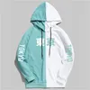 Men Japan Tokyo Printing Hoodies Fashion Trend Fall Teenager Splicing Color Hooded Sweatshirts Designer Male Autumn Brand Pullover Tops